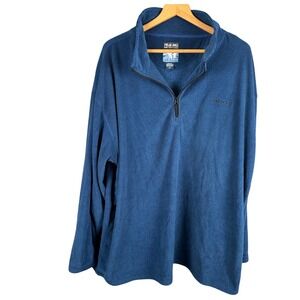Big Dogs Polar Dogs Blue High Tech Fleece Quarter Zip Pullover Mens 2X Ribbed